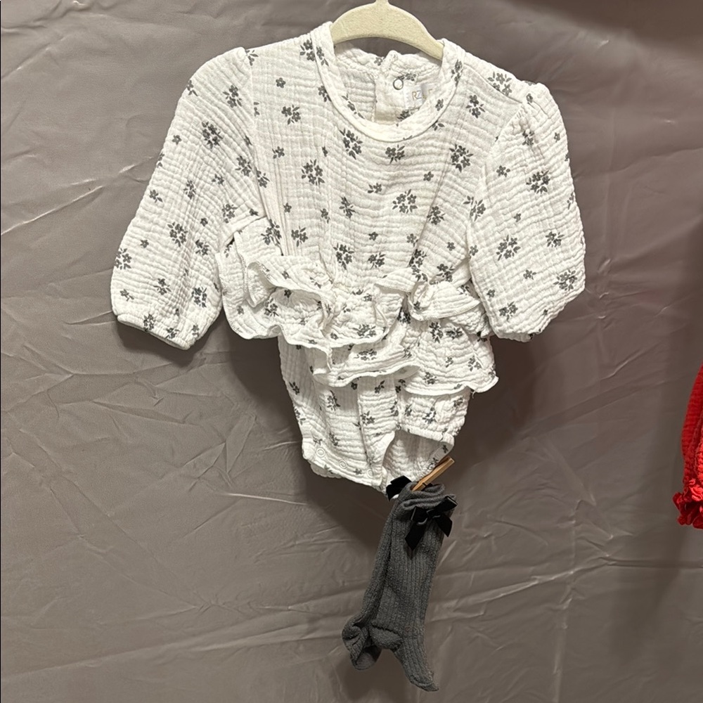 Floral White Kids Matching Set